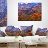 Designart plava i crvena Grand Canyon View - pejzažni štampani jastuk za bacanje - 18x18