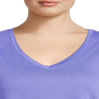 Terra & Sky ženska majica s V izrezom Plus veličine sa kratkim rukavima