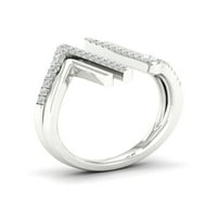 1 4ct TDW dijamant 10k prsten paralelne linije od bijelog zlata