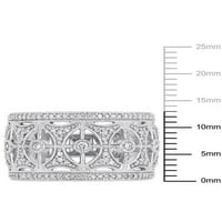 Carat T. W. Diamond 10kt otvoreni filigranski prsten od bijelog zlata