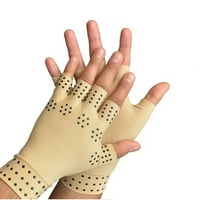 Kompresijske Rukavice Protiv Artritisa Bez Prstiju-Bež Unise Kompresijske Rukavice Bez Prstiju Sa Magnetima-Keramika