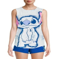 Lil and Stitch Juniors' Marble Dye Tank Top