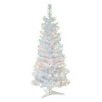 Ft. Tinsel omotana pred-lit-lit srednje božićno drvo - bijelo