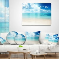 Designart pijesak plaže u plavom Karipskom moru-moderni jastuk za bacanje morskog pejzaža - 18x18