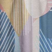 Designart' Trendy Contemporary Geometry Retro Pattern ' Mid-Century Modern Curtain Panel