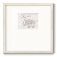 Floral ElephantPremium Framered Print