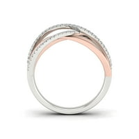 1 5CT TDW Diamond s dvobojni Sterling srebrni Cross-Over prsten