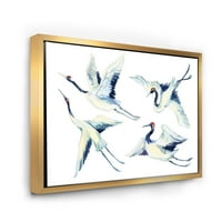 Azijski Ždral ptica utisak II uokvirena slika na platnu Art Print