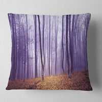 Designart Magenta Foggy Fairytale šuma - jastuk za bacanje šuma - 18x18