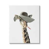 Stupell Industries trendi žirafa prugasti šešir za sunce naočare za sunce portret platno zid Art, 20, dizajn
