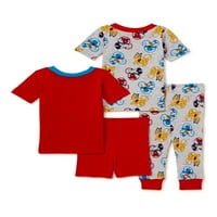 Mickey Mouse pamučna pletena pidžama za dječake, 4-dijelni Set, veličine 2T-4T