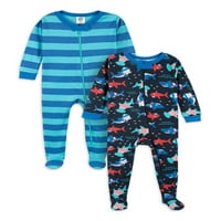 Gerber Baby & Toddler Boy Zgodna Pamučna Pidžama S Nogama, 2 Pakovanja