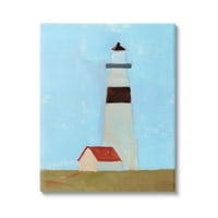 Stupell Industries Lighthouse Daytime Blue Sky ruralna trava scena slika Galerija umotano platno print Wall