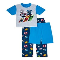 Klasični gornji dio kratkih rukava Avengers Boys, kratke hlače i hlače 3-dijelni set pidžame za spavanje,