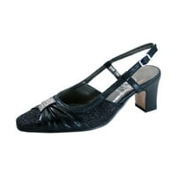 ALBA WOOD široka širina haljina Slingback Metalne cipele s ornament crno 10.5