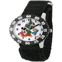 Mickey Mouse, Donald Duck i Goofy Boys sat učitelja od nehrđajućeg čelika, crni okvir, Crna najlonska traka