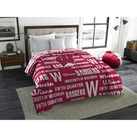 Wisconsin Badgers Northwest Company Twin Full Comforter-Crvena