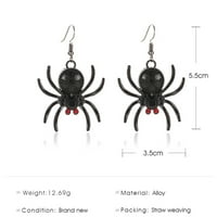 Sunwarwer Halloween Spider Minđuše pretjerane naušnice za životinje ženka Halloween Daw