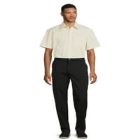 Srebrna etiketa Muška kratka rukava čvrsta košulja sa džepom na grudima
