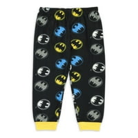 Batman Boys komplet pidžama dugih rukava i pantalona sa papučama, 2 komada, veličine 4-12
