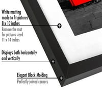 Americanflat crni okvir za slike sa staklom otpornim na lomljenje-prikazuje fotografije sa prostirkom ili