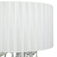 DecMode 31 svijetlo Srebrna stolna lampa sa sjenilom od bijele tkanine
