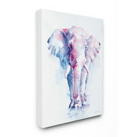 Stupell Industries šarena apstraktna životinja slonova plava akvarelna slika platnena zidna Umjetnost Aimee
