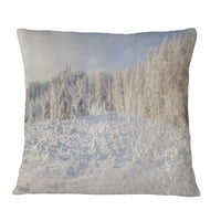 Designart Wood Winter proplanak - pejzažni štampani jastuk za bacanje - 18x18