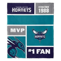 Charlotte Hornets NBA Colorblock personalizirano svileno ćebe za bacanje na dodir