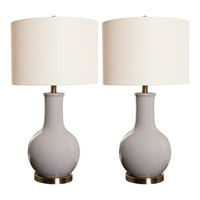 Devon & Claire Trish siva keramička stolna lampa, Set od 2 komada