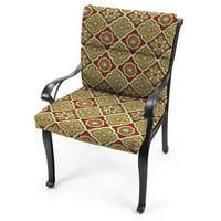 Jordan Manufacturing 44 22 Adonis Jewel Crimson medaljon pravougaoni vanjski jastuk za stolice sa vezicama