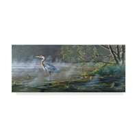 Zaštitni znak likovne umjetnosti' Quiet Cove Great Blue Heron ' platnena Umjetnost Wilhelma Goebela