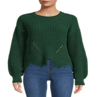 No Boundaries ' Distressed Chenille Pullover Top