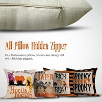 Layla Halloween Dekoracija jastuka - Pamučni posteljini tkanini s skrivenim zatvaračima i tiskanim dizajnama