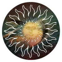 3d Sunface Green Metal Wall Art by Next Innovations