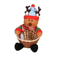 Candy Bo Božićni bomboni Skladište Bo Dekoracija Ormar Santa Claus Snowman Elk Rattan Bash Bowl Poklon L