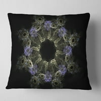 Designart Glowing Radial fraktal Flower in Purple - Floral Throw Pillow-18x18