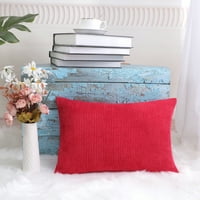 Unique Bargains Corduroy Texture Decorative Throw Jastuk Cover Red 12 18