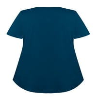 Chama Plus Veličina kratki rukav V vrat Shirt za žene Flowy Tunic Tops Casual ljetna bluza