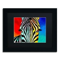 Zaštitni znak Fine Art Zebra Canvas Art by DawgArt, crni mat, crni okvir