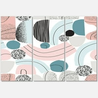 Designart 'Art Collage In Pastelne Boje' Modern Canvas Wall Art Print