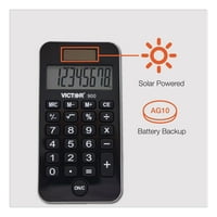 Victor antimikrobni džepni kalkulator, 8-znamenkasti LCD