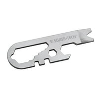 Swiss+Tech Micro Wrench Multitool za privjesak za ključeve, Auto, kampiranje, hardver, polirani nehrđajući
