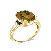 JewelersClub 1-Carat T. G. W. Whisky i crni dijamant Accent 14kt zlato preko srebra modni prsten