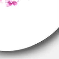 Designart 'Bouquet Of Pink Retro Flowers' tradicionalni krug metalni zid Art-disk od 11