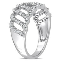 Carat TW Diamond 10kt bijeli zlatni rez-radni talasni prsten