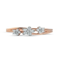 Imperial 10k Rose Gold 1 5CT TDW dijamantski cvjetni prsten za žene