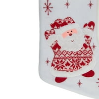 19 crveno i bijelo pusti snijeg Santa Claus vezena Božićna čarapa