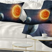 Designart planeta Zemlja i Sunce - pejzažni štampani jastuk za bacanje-12x20
