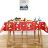 Ray Star Crveni božićni vinil Flannel Podržana stolnjak -Snowman Print Wipe Očistite jednostavnu njegu Kuhinja,